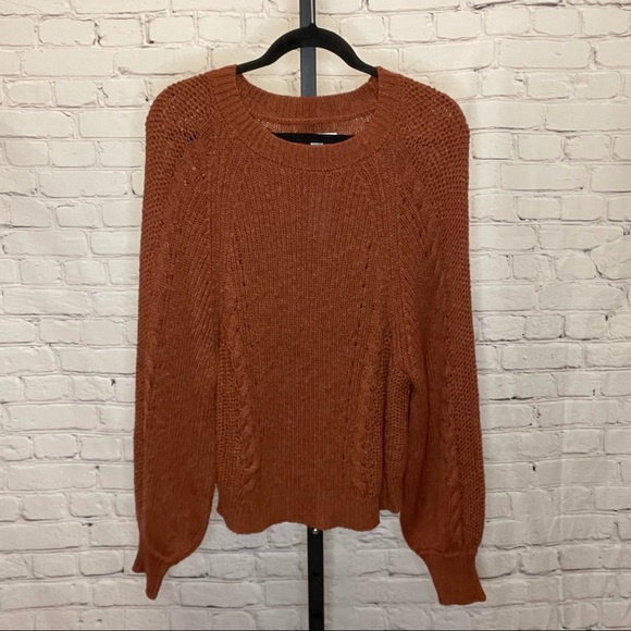 American Eagle Outfitters Sweaters - NWT American Eagle Burnt Orange Cable Knit Sweater